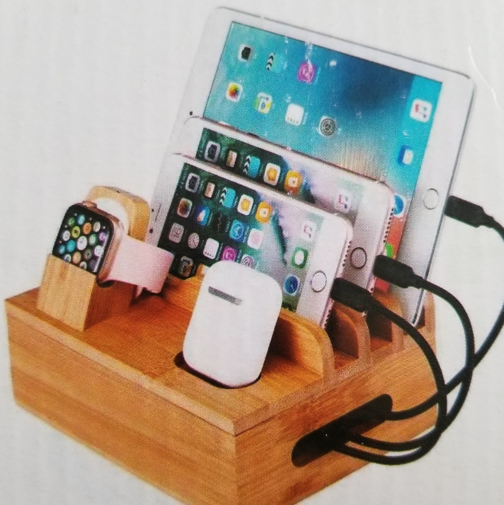 Universal Multi Device Cord Organizer Bamboo